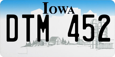 IA license plate DTM452
