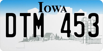 IA license plate DTM453