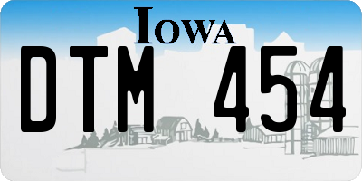 IA license plate DTM454