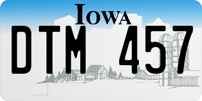 IA license plate DTM457