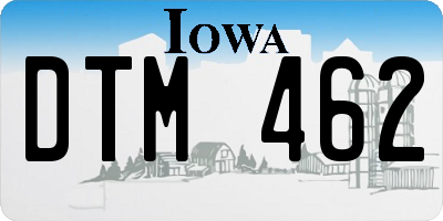 IA license plate DTM462