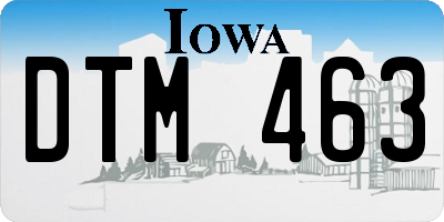 IA license plate DTM463