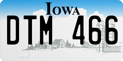 IA license plate DTM466