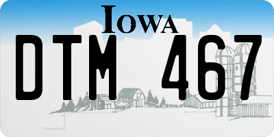 IA license plate DTM467