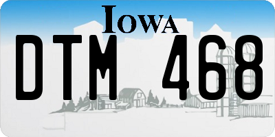 IA license plate DTM468
