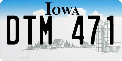 IA license plate DTM471