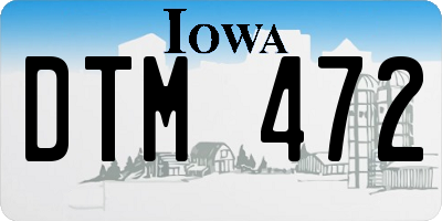 IA license plate DTM472