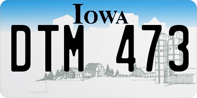 IA license plate DTM473