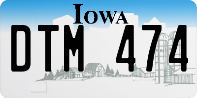 IA license plate DTM474
