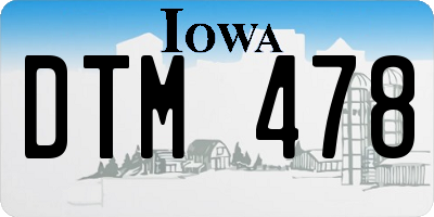 IA license plate DTM478