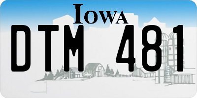 IA license plate DTM481