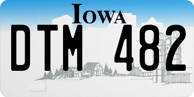 IA license plate DTM482