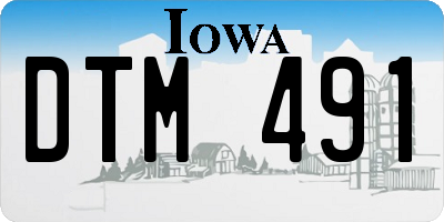 IA license plate DTM491