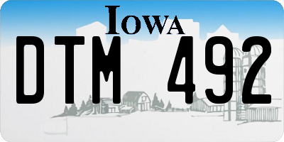 IA license plate DTM492