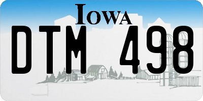 IA license plate DTM498