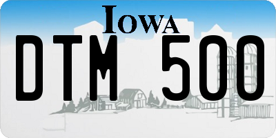 IA license plate DTM500