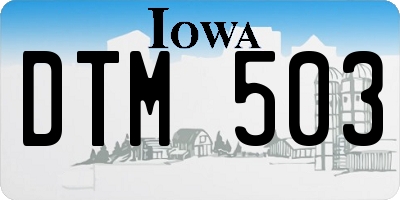 IA license plate DTM503