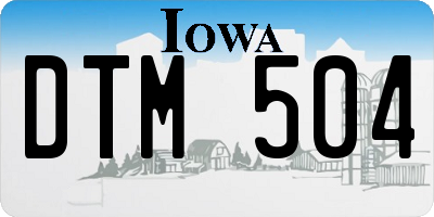 IA license plate DTM504