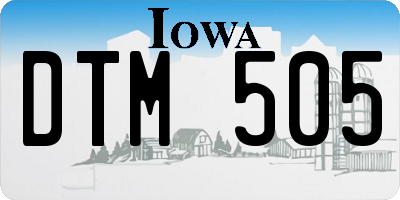 IA license plate DTM505