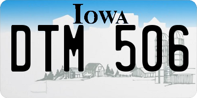 IA license plate DTM506