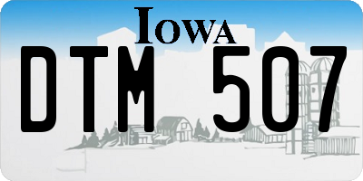 IA license plate DTM507