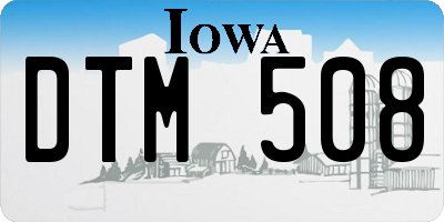 IA license plate DTM508