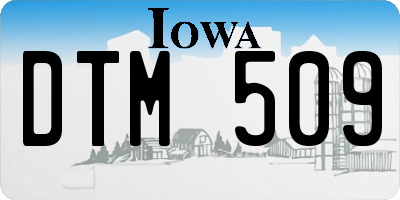 IA license plate DTM509