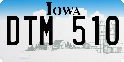 IA license plate DTM510