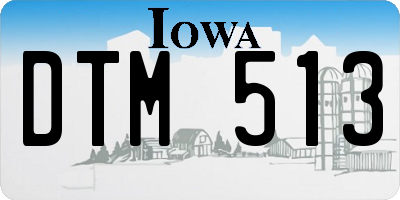 IA license plate DTM513