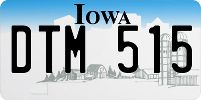 IA license plate DTM515