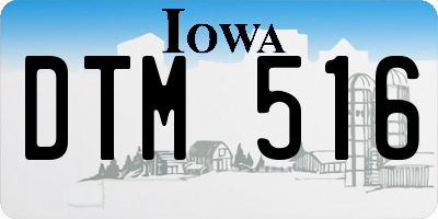 IA license plate DTM516