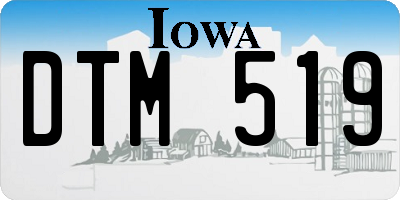 IA license plate DTM519