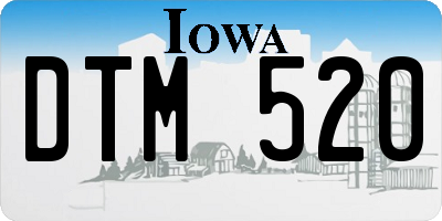 IA license plate DTM520