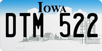 IA license plate DTM522