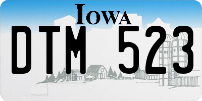 IA license plate DTM523