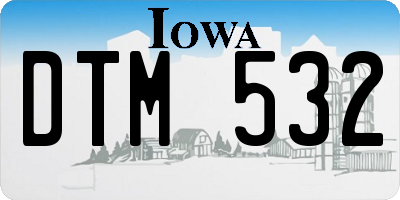 IA license plate DTM532