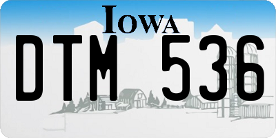 IA license plate DTM536