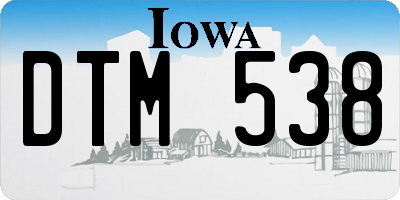 IA license plate DTM538