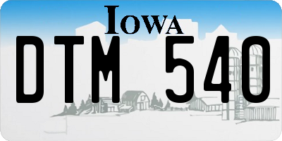 IA license plate DTM540