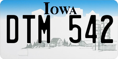 IA license plate DTM542