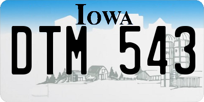IA license plate DTM543