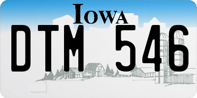 IA license plate DTM546