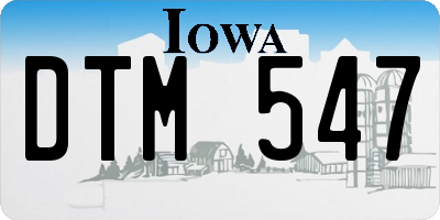 IA license plate DTM547