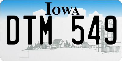 IA license plate DTM549