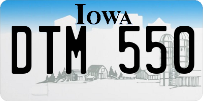 IA license plate DTM550