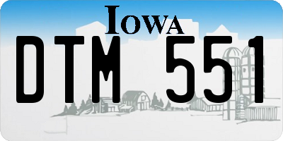 IA license plate DTM551