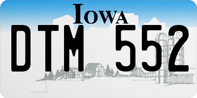 IA license plate DTM552