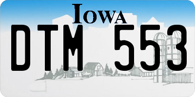IA license plate DTM553
