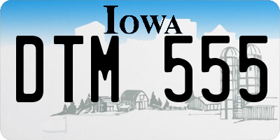 IA license plate DTM555