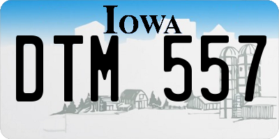 IA license plate DTM557